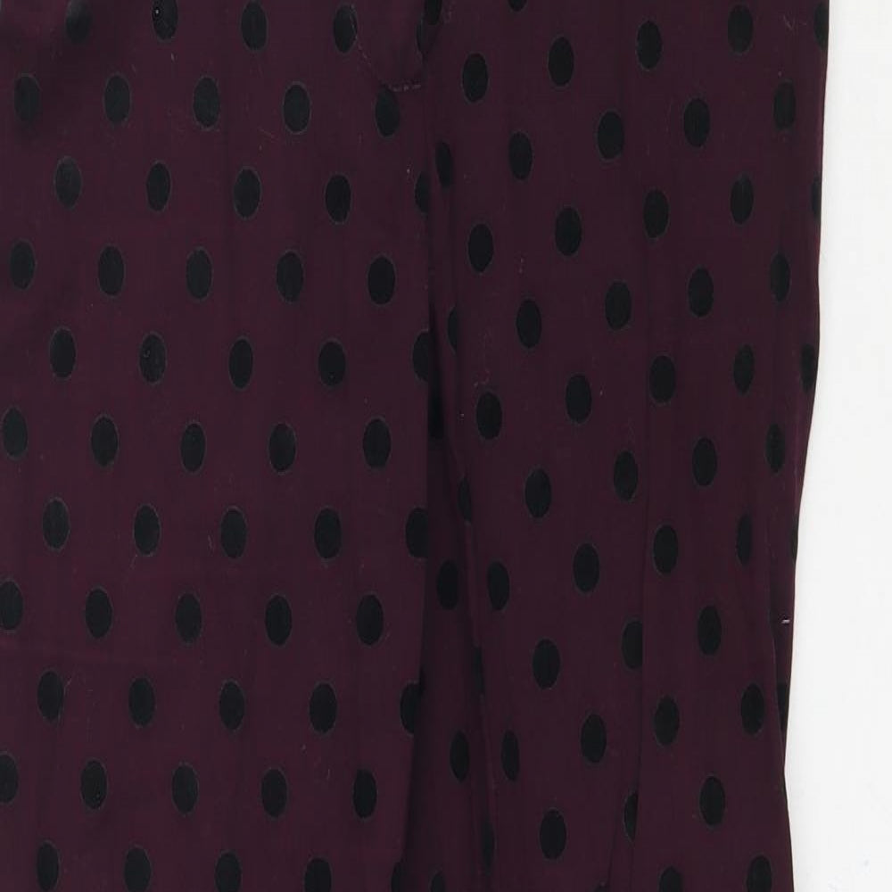 Atmosphere Womens Purple Polka Dot  Trousers  Size 8 L27 in