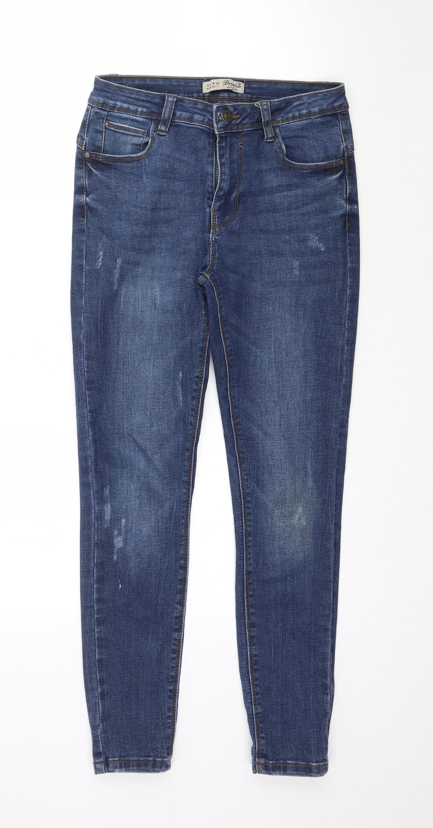 Denim & Co Womens Blue  Denim Skinny Jeans Size 12 L27 in