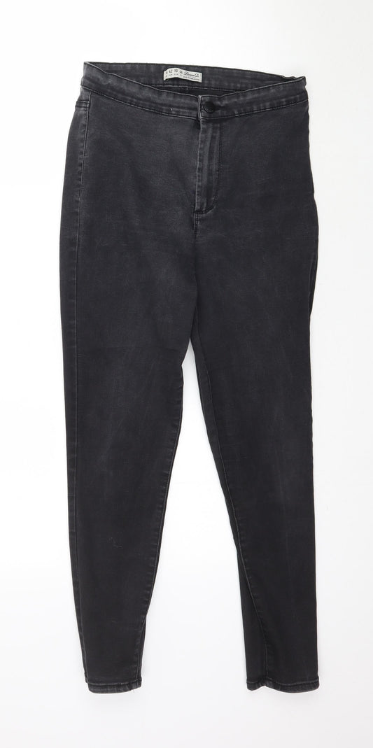 Denim Co. Womens Black  Denim Skinny Jeans Size 14 L26 in