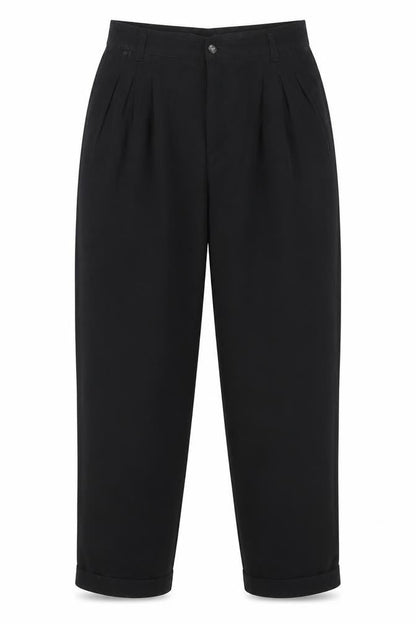 Uomo Womens Black   Trousers  Size L L32 in