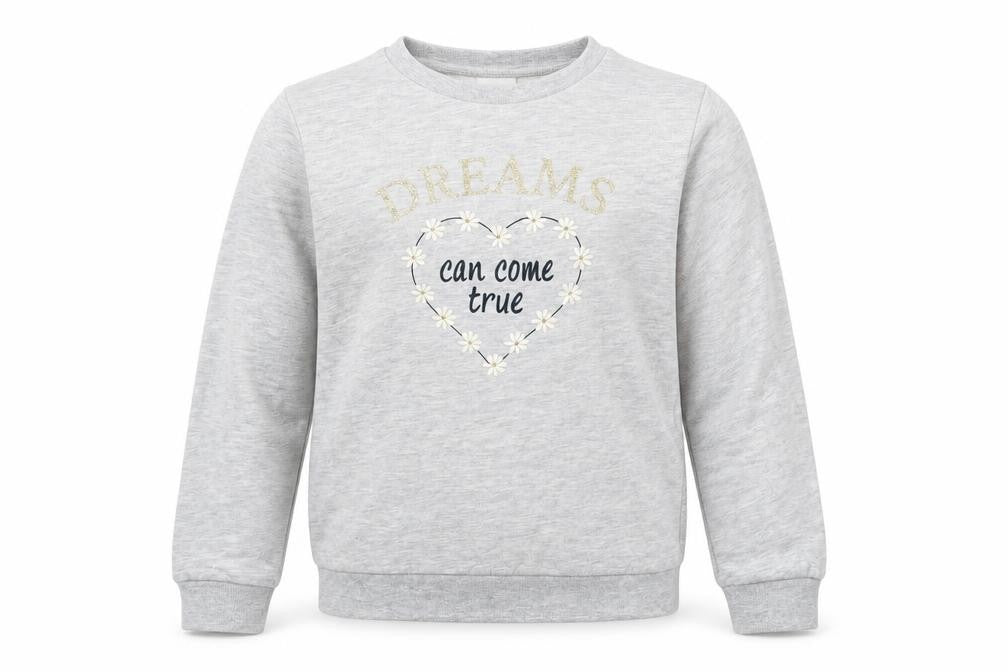 LILY & DAN Girls Grey   Pullover Sweatshirt Size 9-10 Years