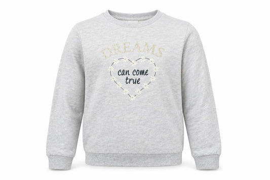LILY & DAN Girls Grey   Pullover Sweatshirt Size 9-10 Years