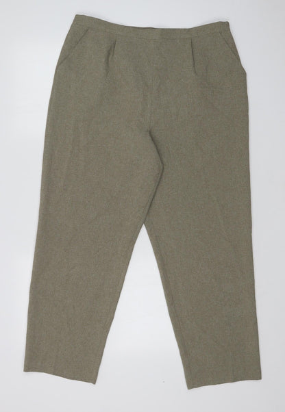 Womens UK Size 18 Classics Regular Fit Dress Pants Brown Trousers