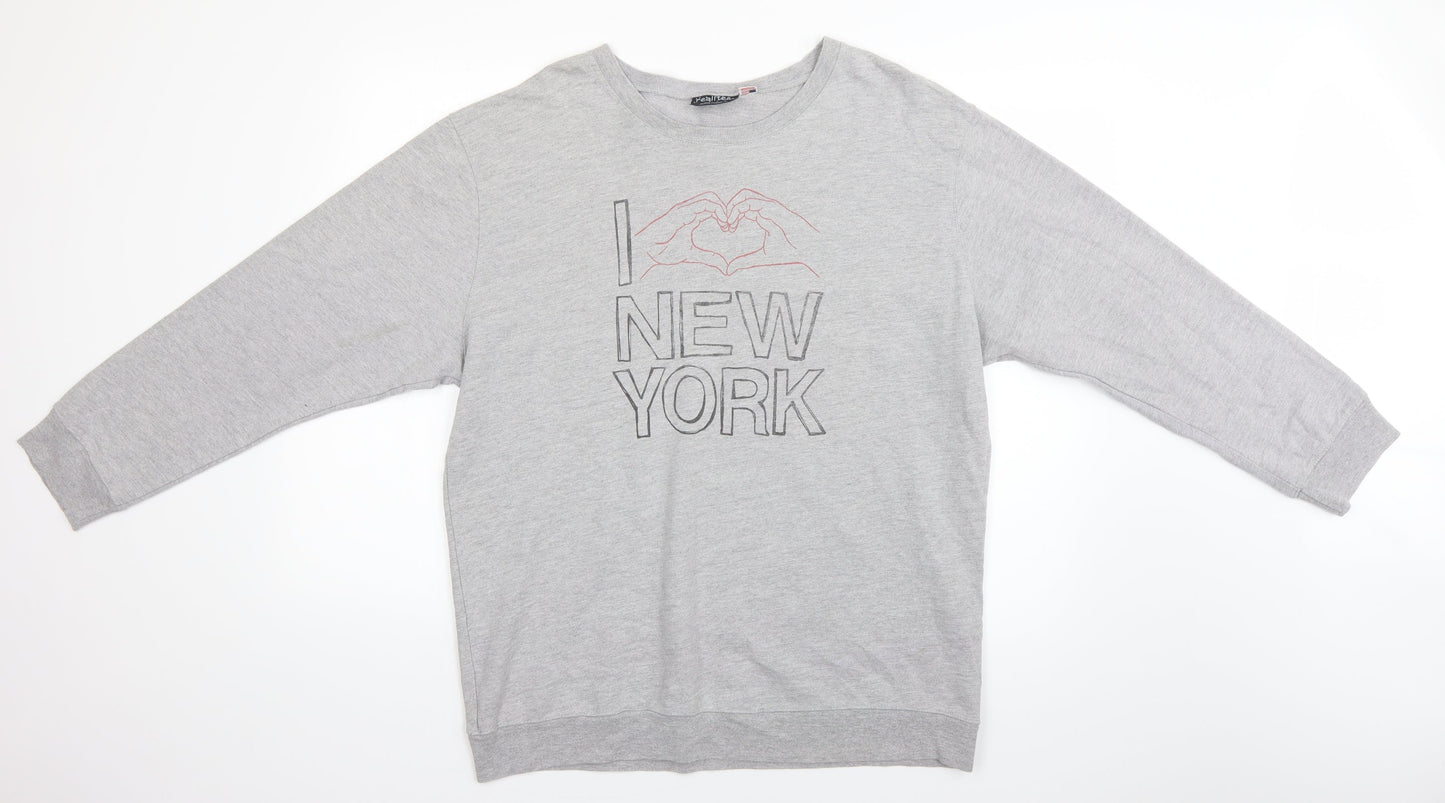 Womens UK Size 12 Topshop Grey Pullover Jumper