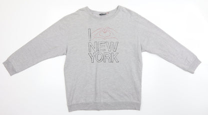 Womens UK Size 12 Topshop Grey Pullover Jumper