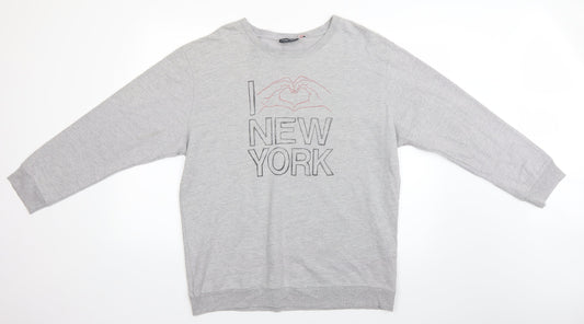Womens UK Size 12 Topshop Grey Pullover Jumper