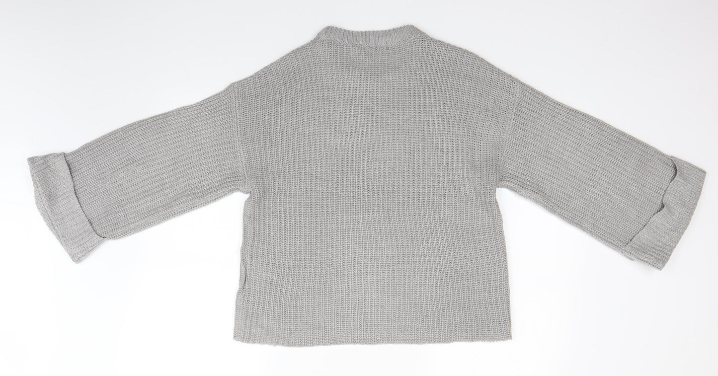 Womens UK Size 10 Brave Soul Grey Pullover Jumper