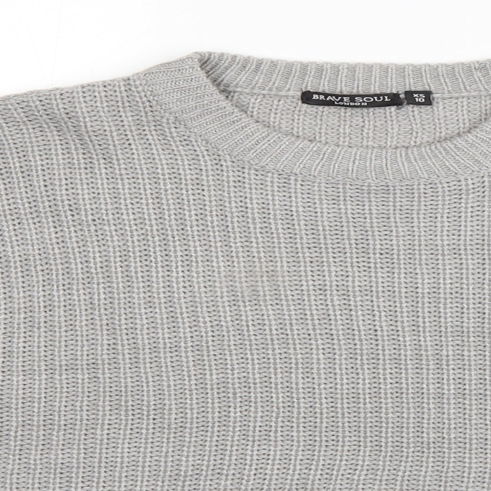 Womens UK Size 10 Brave Soul Grey Pullover Jumper