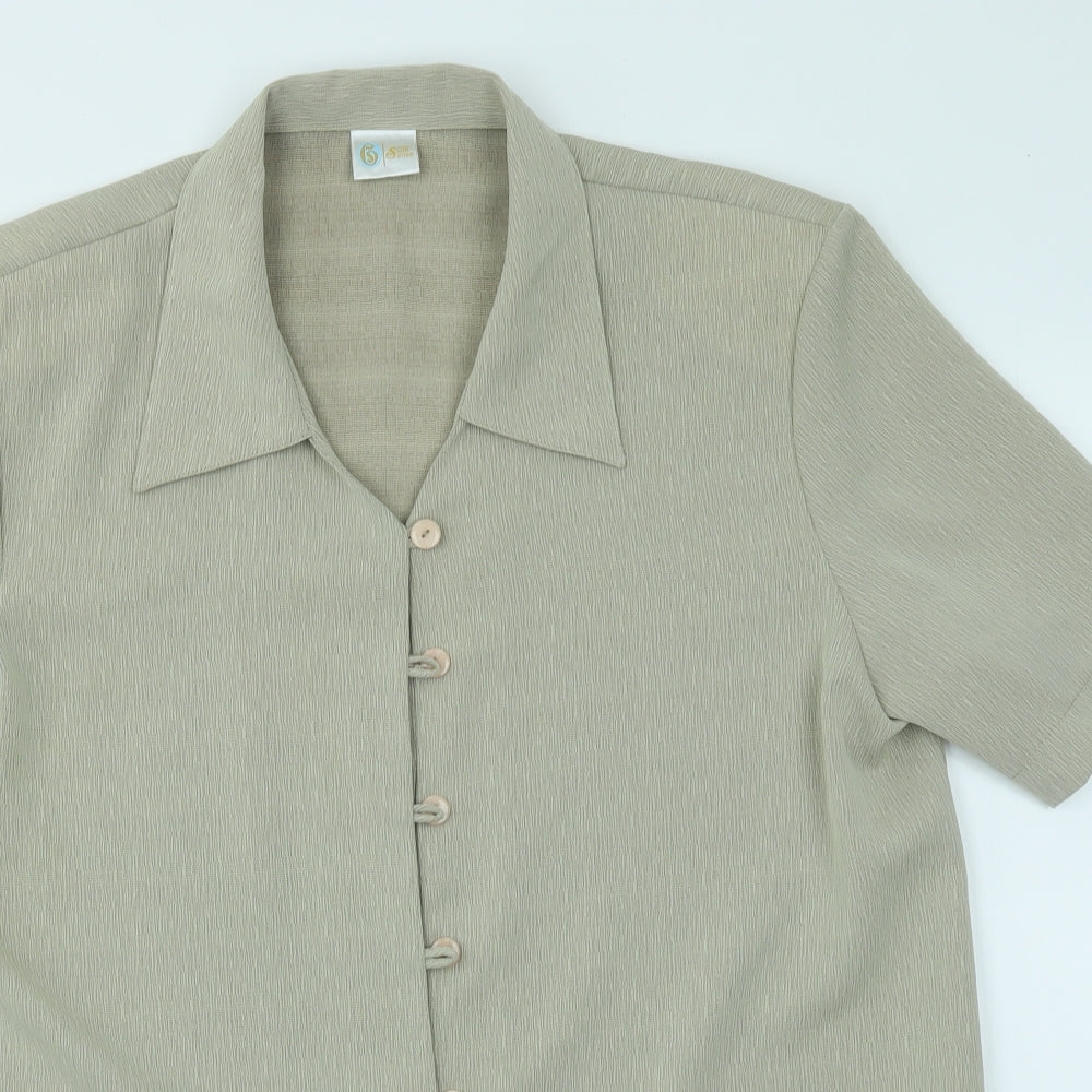 Sixth Sense Womens Beige   Basic Button-Up Size 20