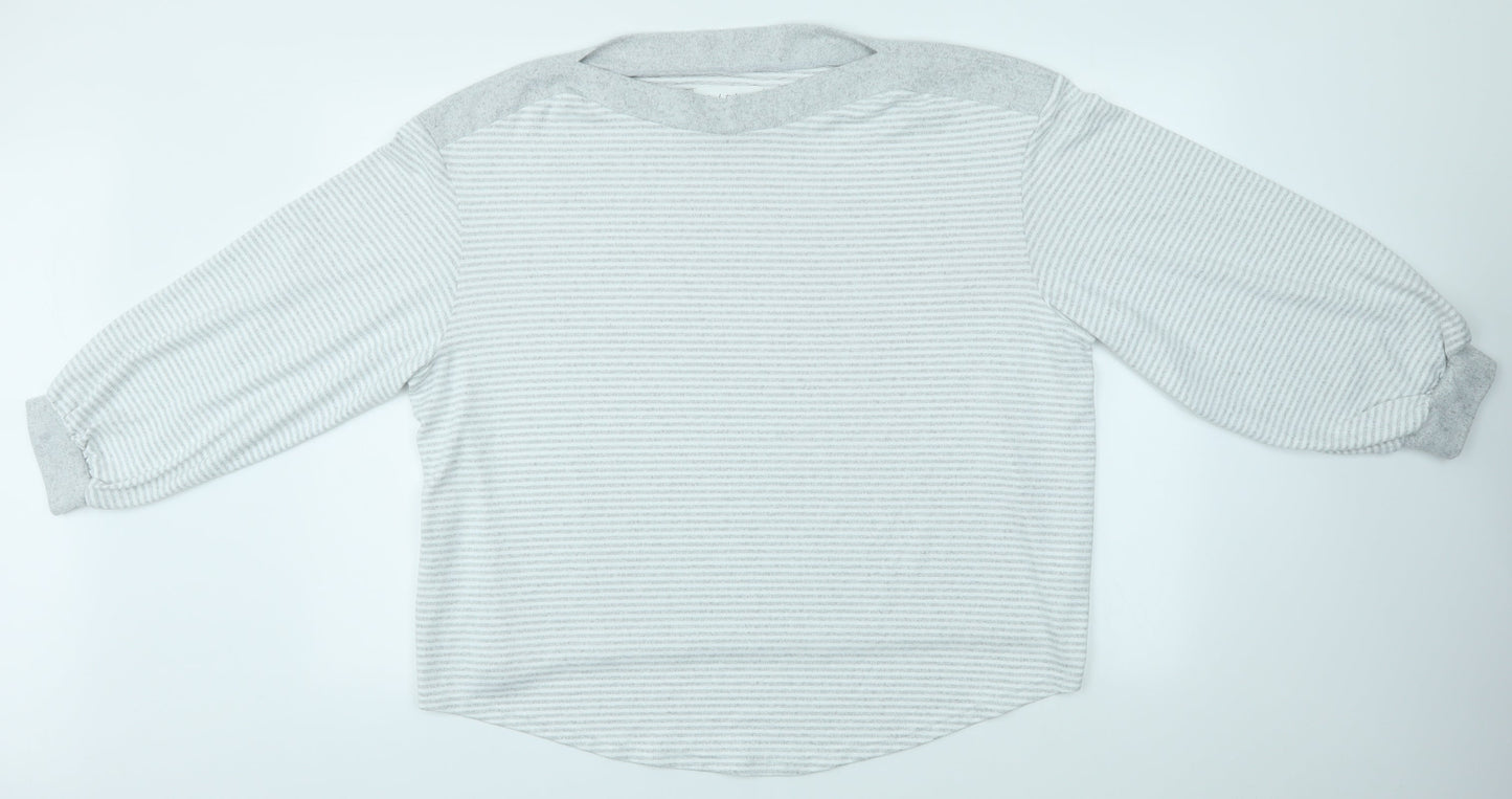 F&F Womens Grey Striped  Pullover Jumper Size 20