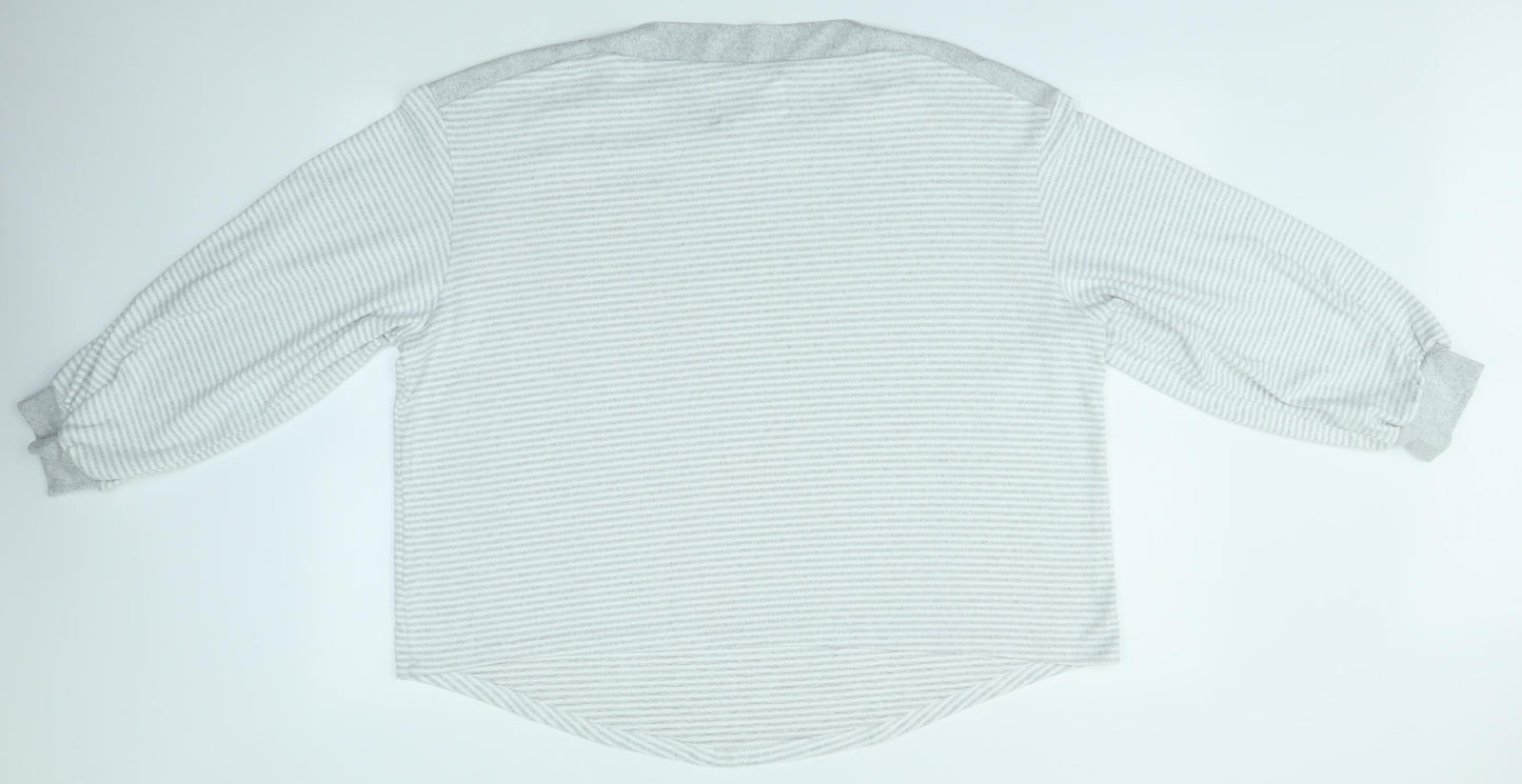 F&F Womens Grey Striped  Pullover Jumper Size 20