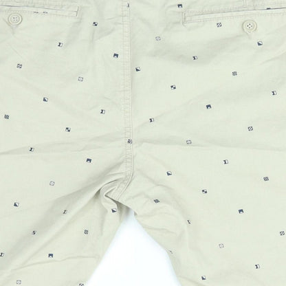 Be Very Womens Beige Geometric  Cut-Off Shorts Size 38