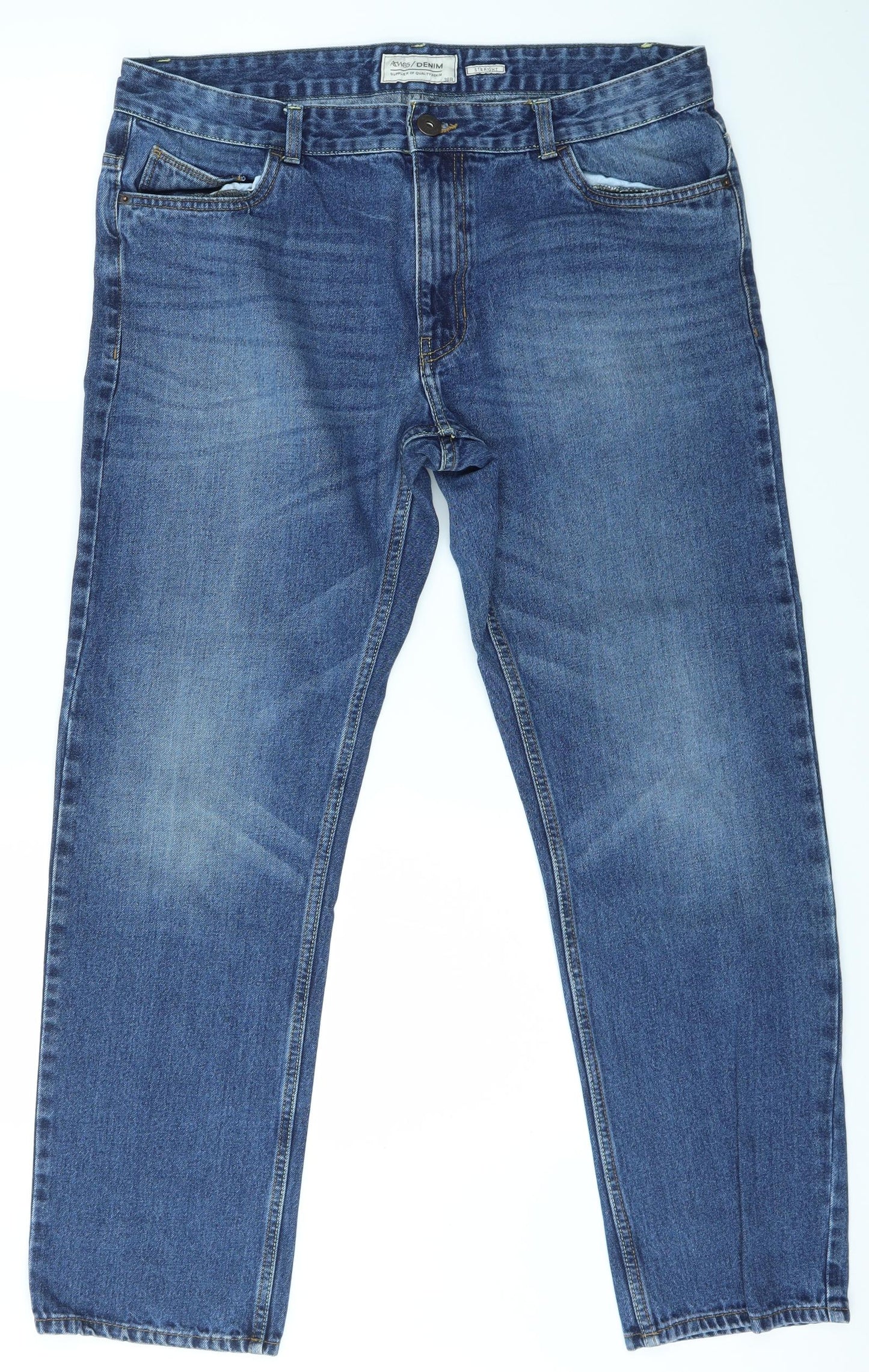 ACW85  Womens Blue  Denim Straight Jeans Size 36 L29 in