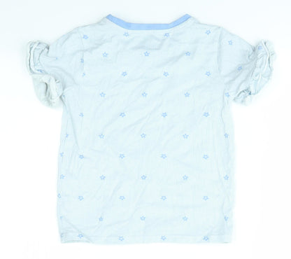 TU Girls Blue Striped  Basic T-Shirt Size 7-8 Years  - Flower