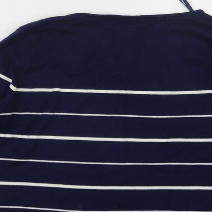 BM Womens Blue Striped  Pullover Jumper Size L