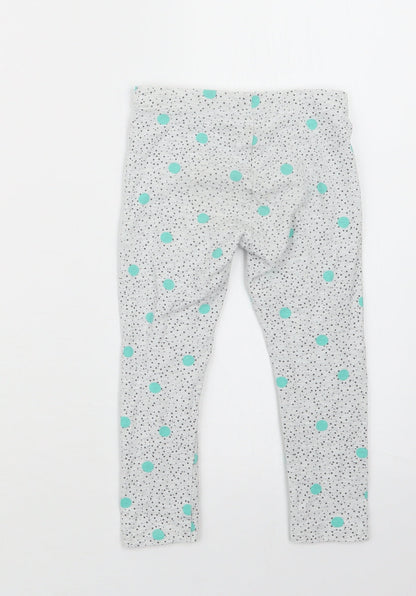Mothercare Girls Grey Geometric  Capri Trousers Size 2-3 Years