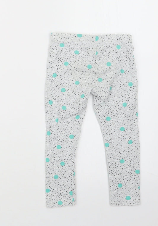 Mothercare Girls Grey Geometric  Capri Trousers Size 2-3 Years