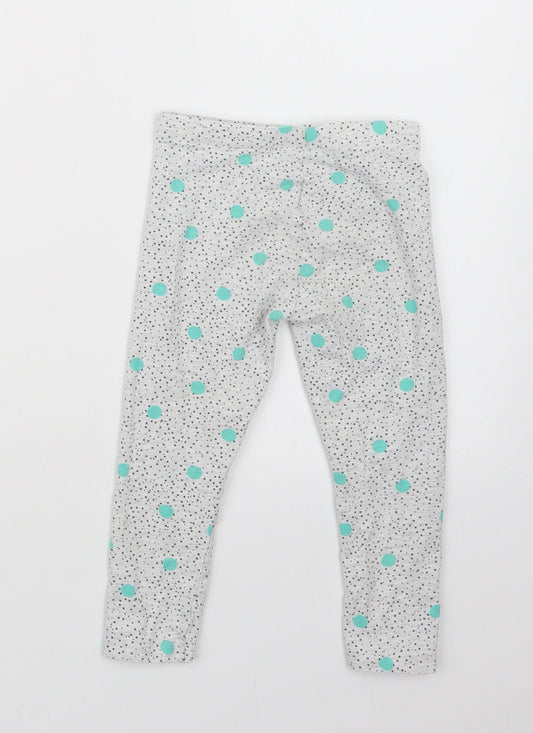 Mothercare Girls Grey Geometric  Capri Trousers Size 2 Years