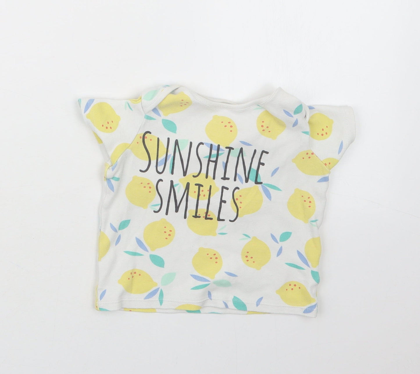 F&F Girls Yellow Geometric  Basic T-Shirt Size 2-3 Years