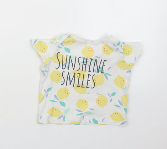 F&F Girls Yellow Geometric  Basic T-Shirt Size 2-3 Years