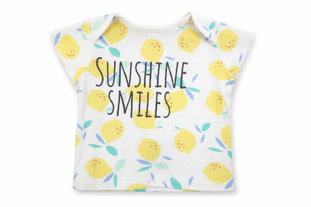 F&F Girls Yellow Geometric  Basic T-Shirt Size 2-3 Years