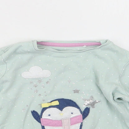 Mini Club Girls Green Geometric  Babydoll Pyjama Top Size 18-24 Months