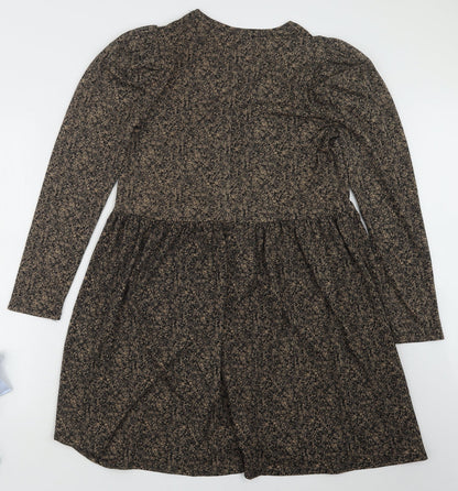 Zara Womens Beige Floral  T-Shirt Dress  Size S