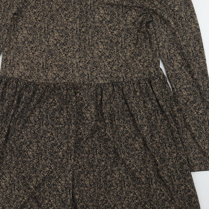 Zara Womens Beige Floral  T-Shirt Dress  Size S