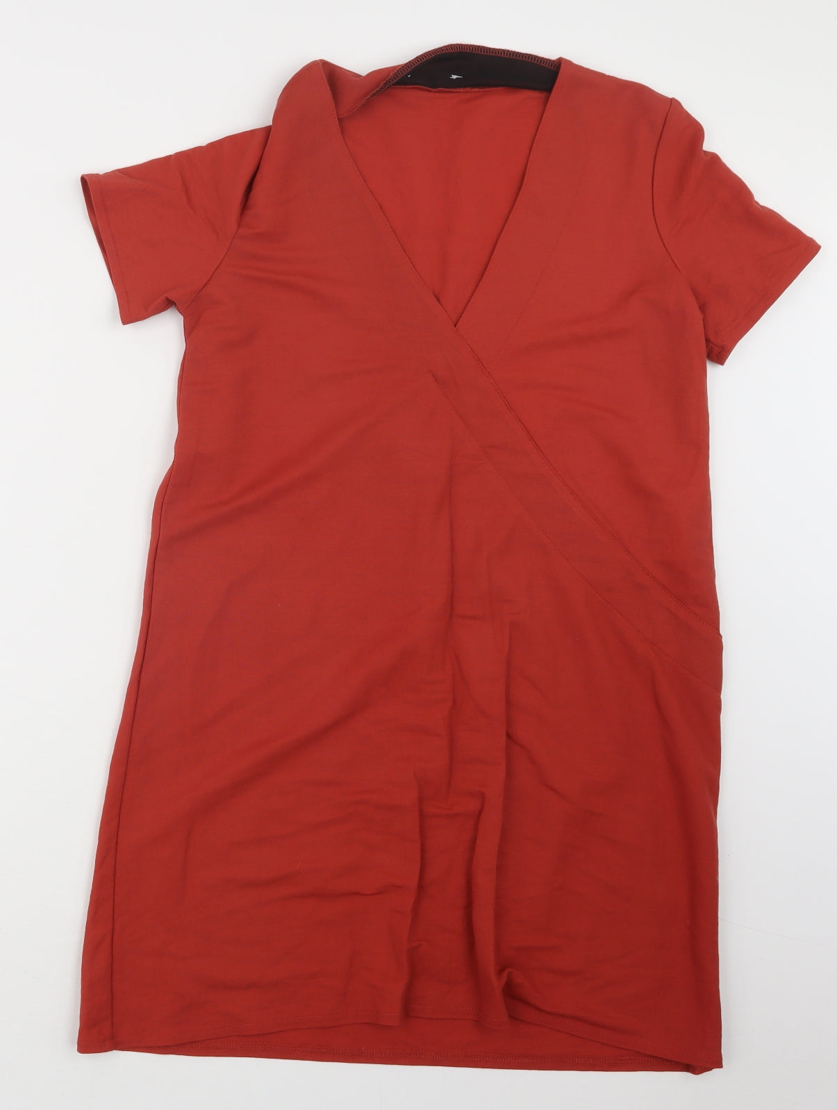 Womens UK Size S Zara Orange Basic T-Shirt