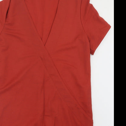 Womens UK Size S Zara Orange Basic T-Shirt