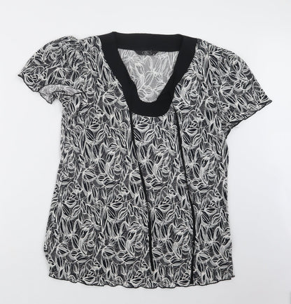 Womens UK Size M BM Black Basic Blouse