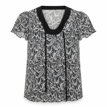 Bonmarché Womens Black Geometric  Basic Blouse Size M