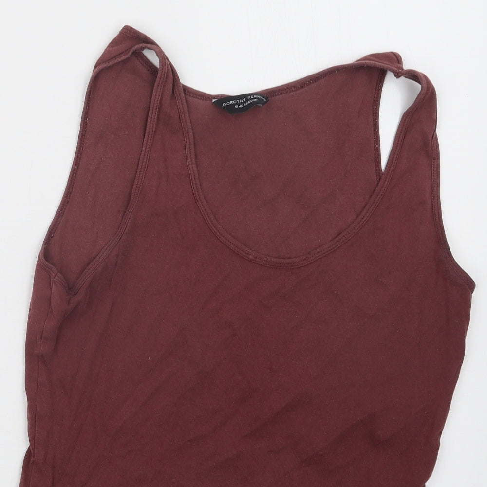 Womens UK Size 12 Dorothy Perkins Pink Basic Tank