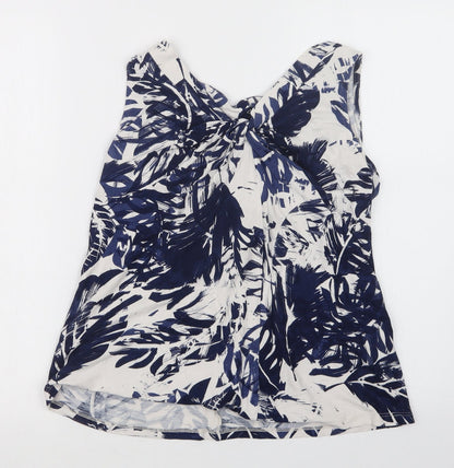 Womens UK Size 12 Soon Blue Basic Button-Up
