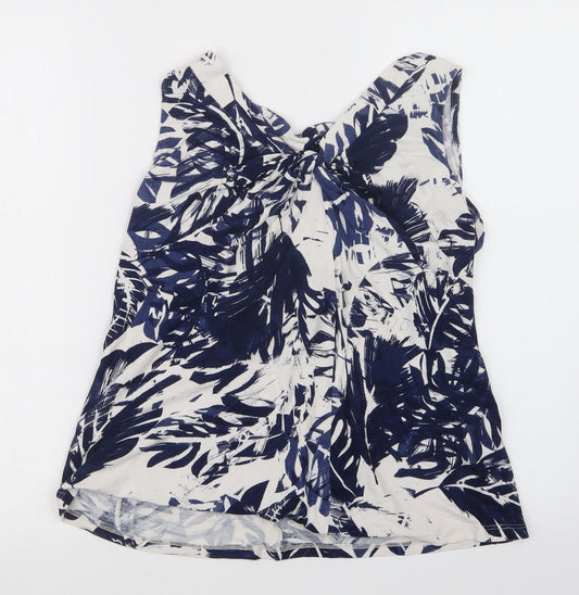 Womens UK Size 12 Soon Blue Basic Button-Up