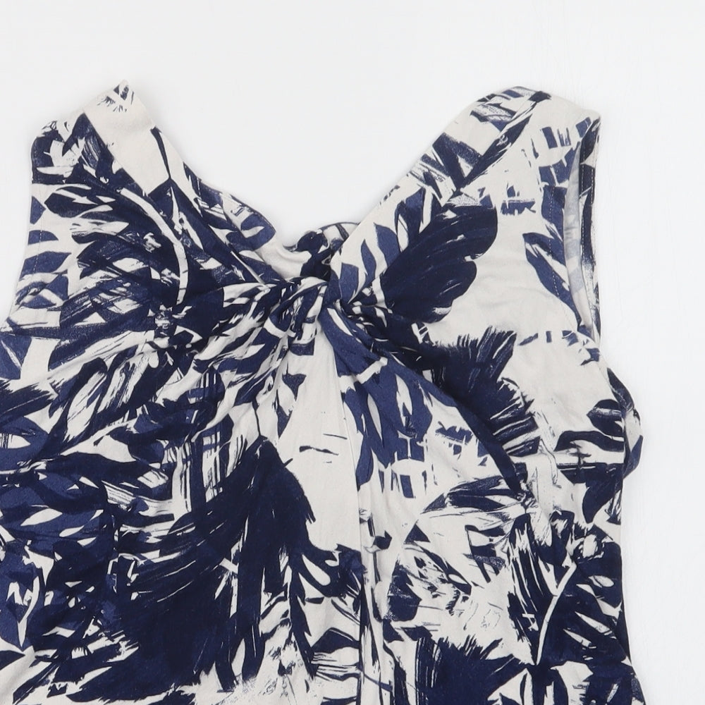 Womens UK Size 12 Soon Blue Basic Button-Up