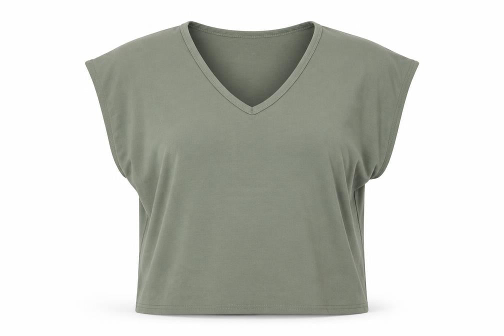 Womens UK Size L Misspap Green Basic T-Shirt