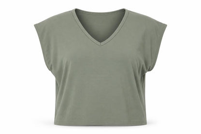 Womens UK Size L Misspap Green Basic T-Shirt