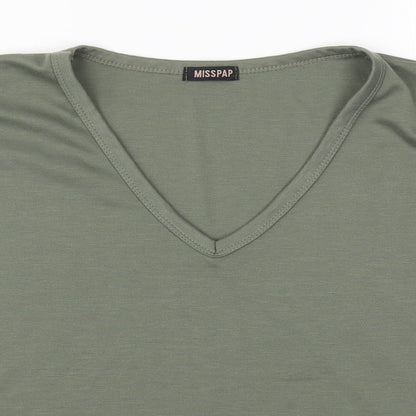 Womens UK Size L Misspap Green Basic T-Shirt