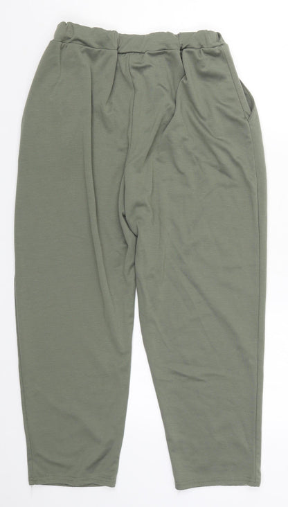 Womens UK Size L Misspap Regular Fit Sweatpants Green Trousers