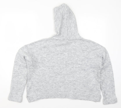 Topshop Womens Grey  Knit Pullover Hoodie Size M