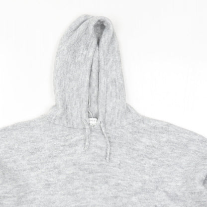 Topshop Womens Grey  Knit Pullover Hoodie Size M