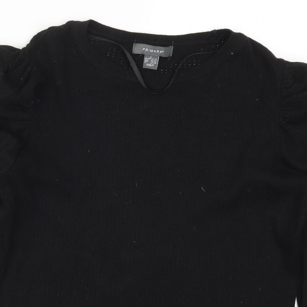 Primark Womens Black  Knit Pullover Jumper Size 14