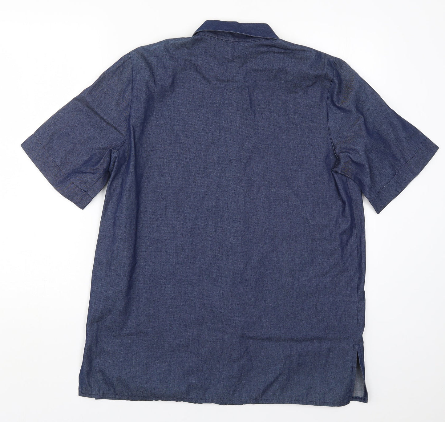 Womens UK Size 12 Preworn Blue Basic Button-Up