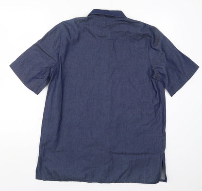 Womens UK Size 12 Preworn Blue Basic Button-Up