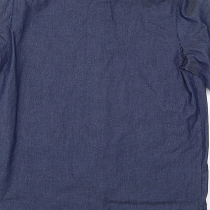 Womens UK Size 12 Preworn Blue Basic Button-Up