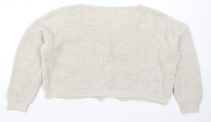 The Fashion Bible Womens Beige  Knit Cardigan Jumper One Size