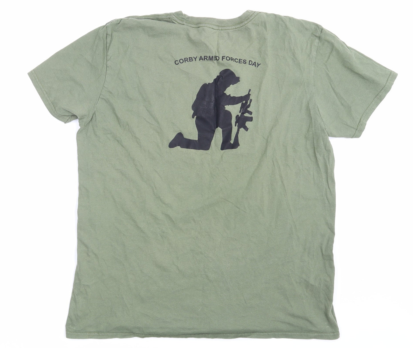 Preworn Mens Green    T-Shirt One Size  - Corby Armed Forces Day