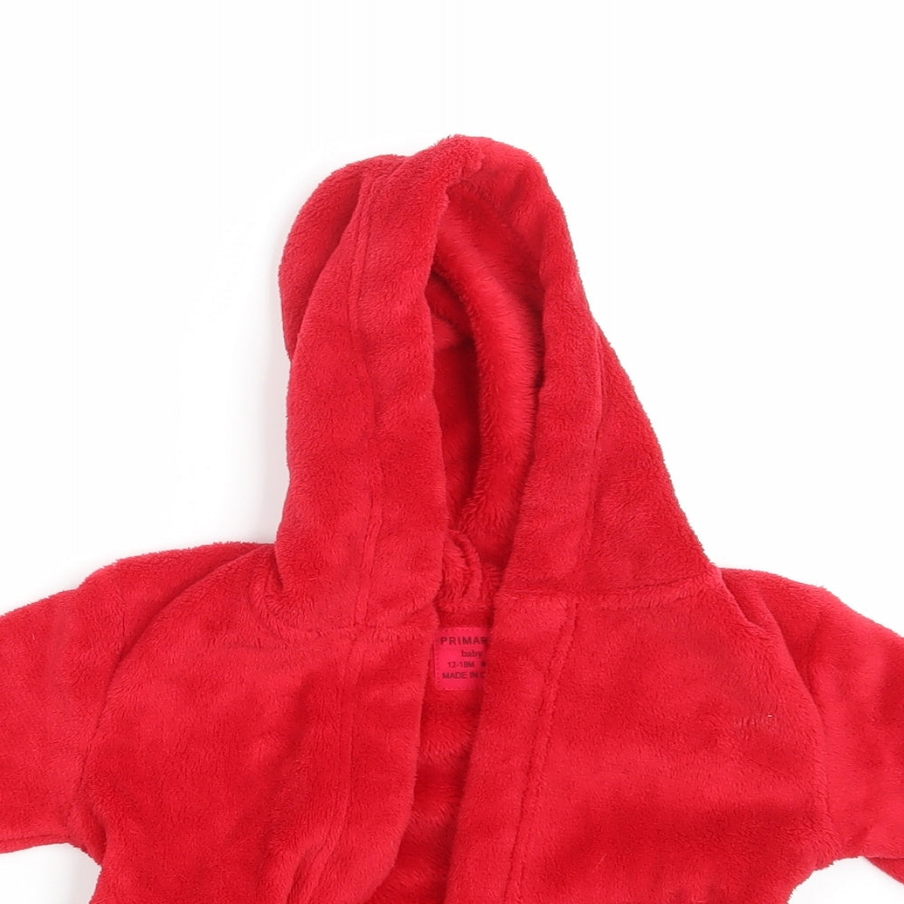 Primark Baby Red Solid  Babydoll Robe Size 12-18 Months