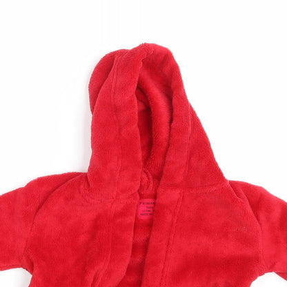 Primark Baby Red Solid  Babydoll Robe Size 12-18 Months
